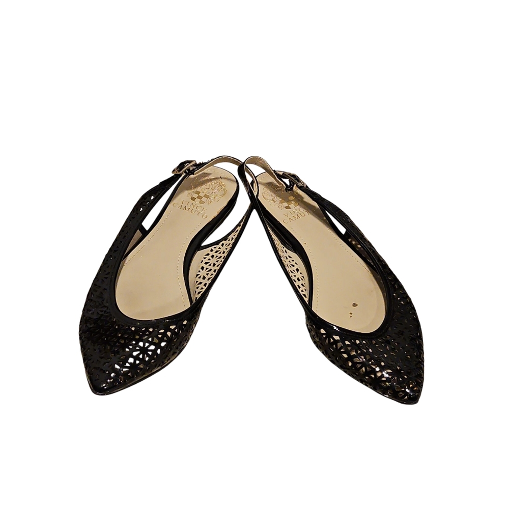 Vince Camuto Black Perforated Flats